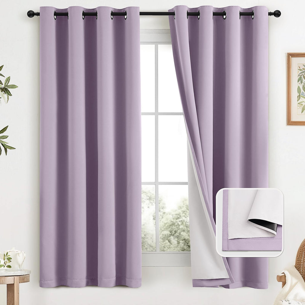 COSVIYA Grommet Blackout Room Darkening Navy Blue Curtains 84 inch Length