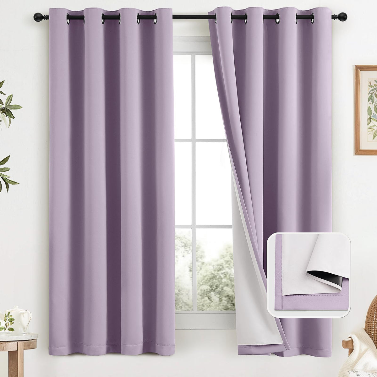 COSVIYA Grommet Blackout Room Darkening Navy Blue Curtains 84 inch Length