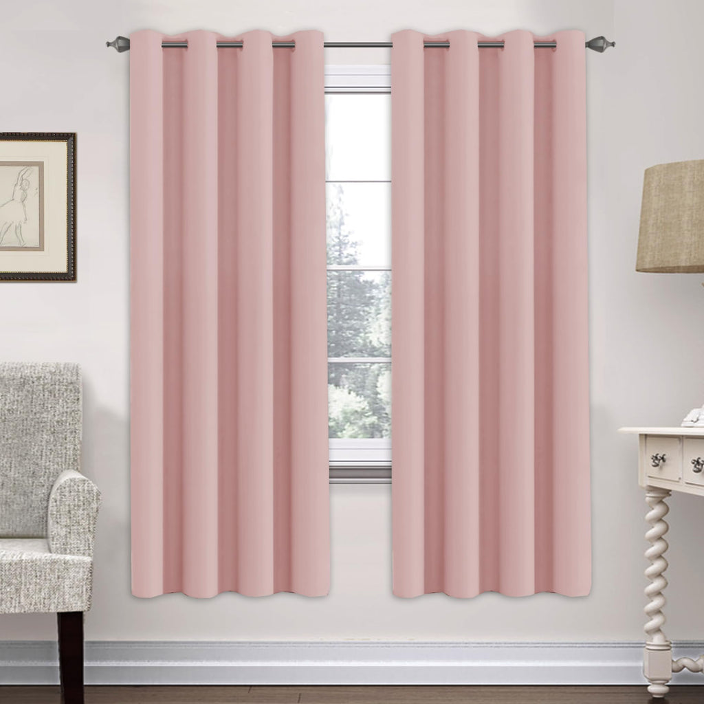 H.VERSAILTEX Blackout Curtains for Bedroom Thermal Insulated Room Darkening Living Room Curtains 63 Inch Long Grommet Privacy Protection Window Curtain Panels/Drapes for Nursery,2 Panels,Ivory/Cream