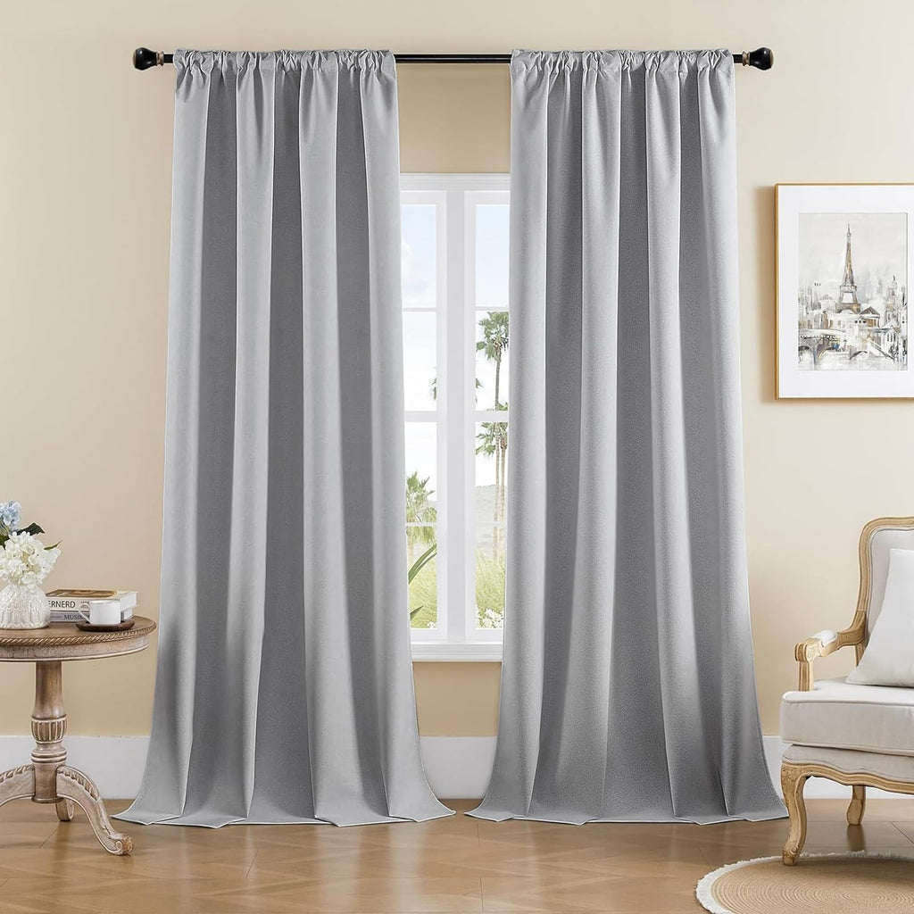Joydeco Blackout Curtains 96 Inches Long, Thermal Insulated Black Out Curtains 2 Panels Set for Bedroom, Room Darkening Drapes for Living Room Window (W52 x L96 Inch, Navy Blue)