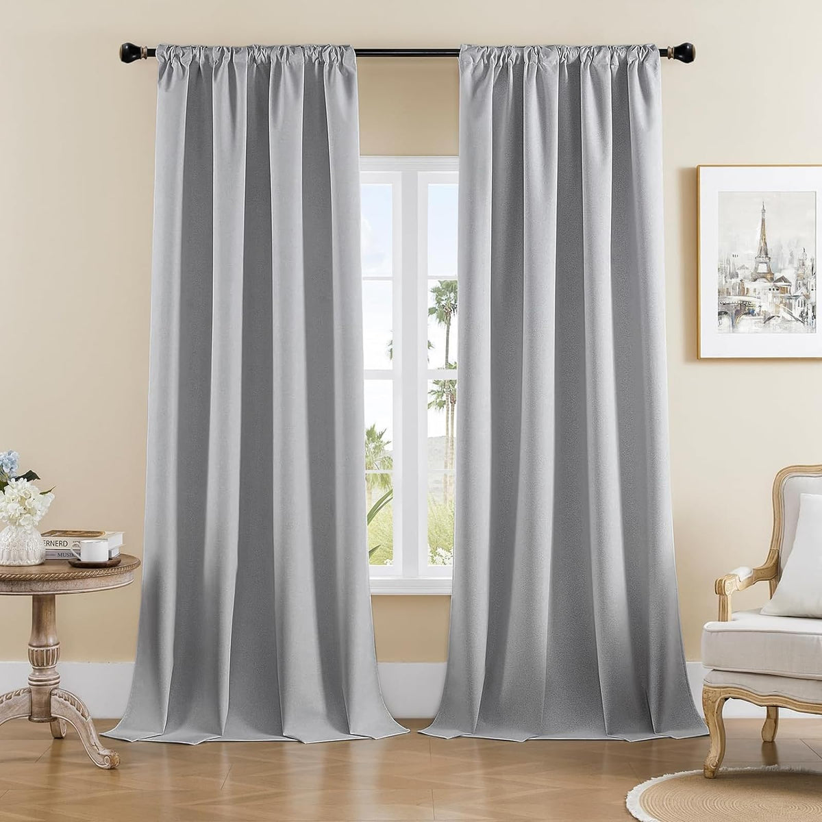 Joydeco Blackout Curtains 96 Inches Long, Thermal Insulated Black Out Curtains 2 Panels Set for Bedroom, Room Darkening Drapes for Living Room Window (W52 x L96 Inch, Navy Blue)