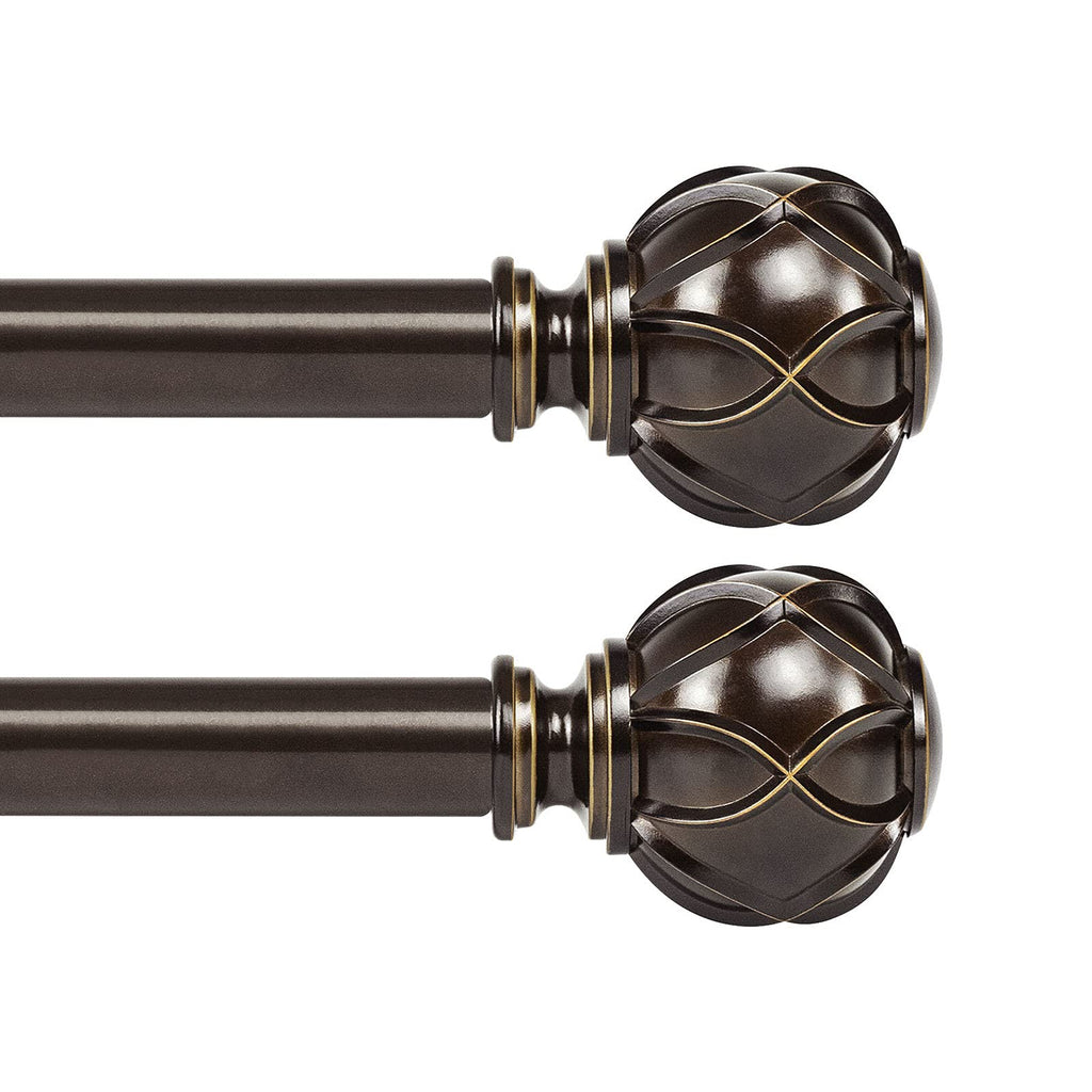 KAMANINA Curtain Rods for Windows 72 to 144 Inch, Long Heavy Duty, Bronze