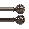 KAMANINA Curtain Rods for Windows 72 to 144 Inch, Long Heavy Duty, Bronze