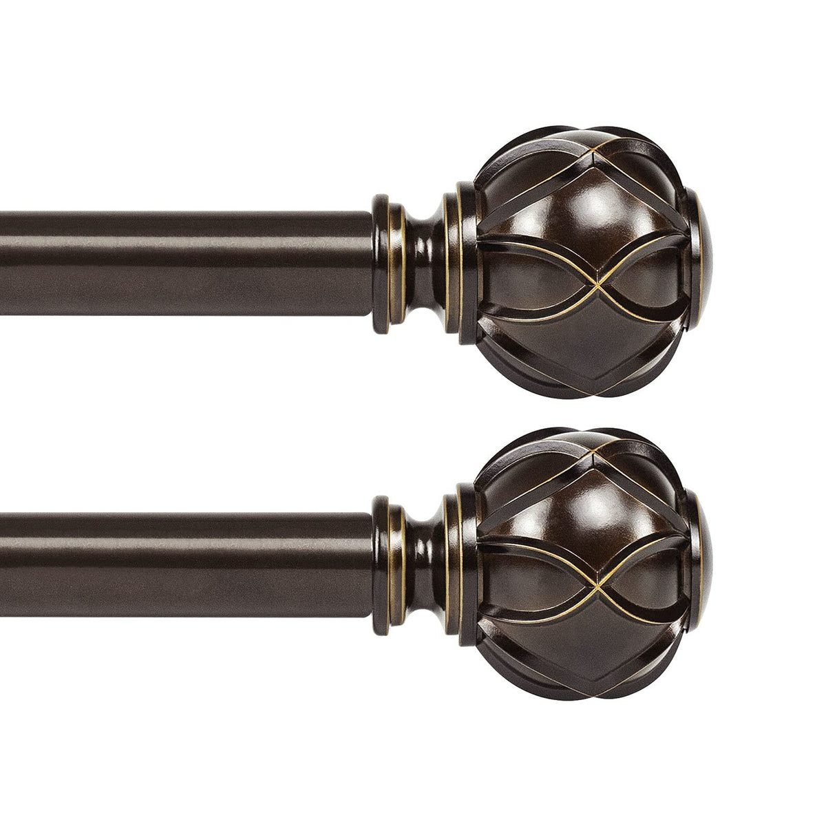 KAMANINA Curtain Rods for Windows 72 to 144 Inch, Long Heavy Duty, Bronze