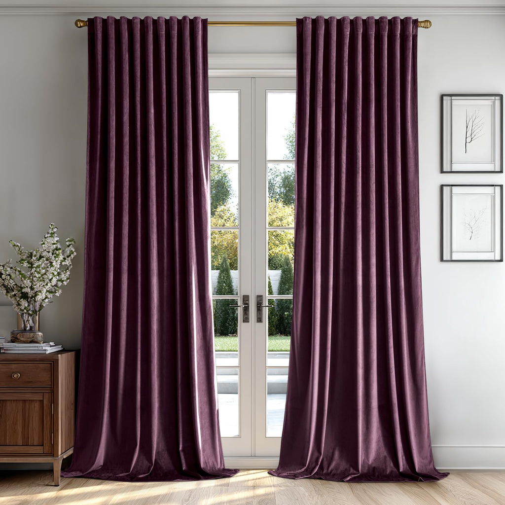 MIULEE Gold Velvet Curtains 52x84 inches Luxury Blackout Curtains