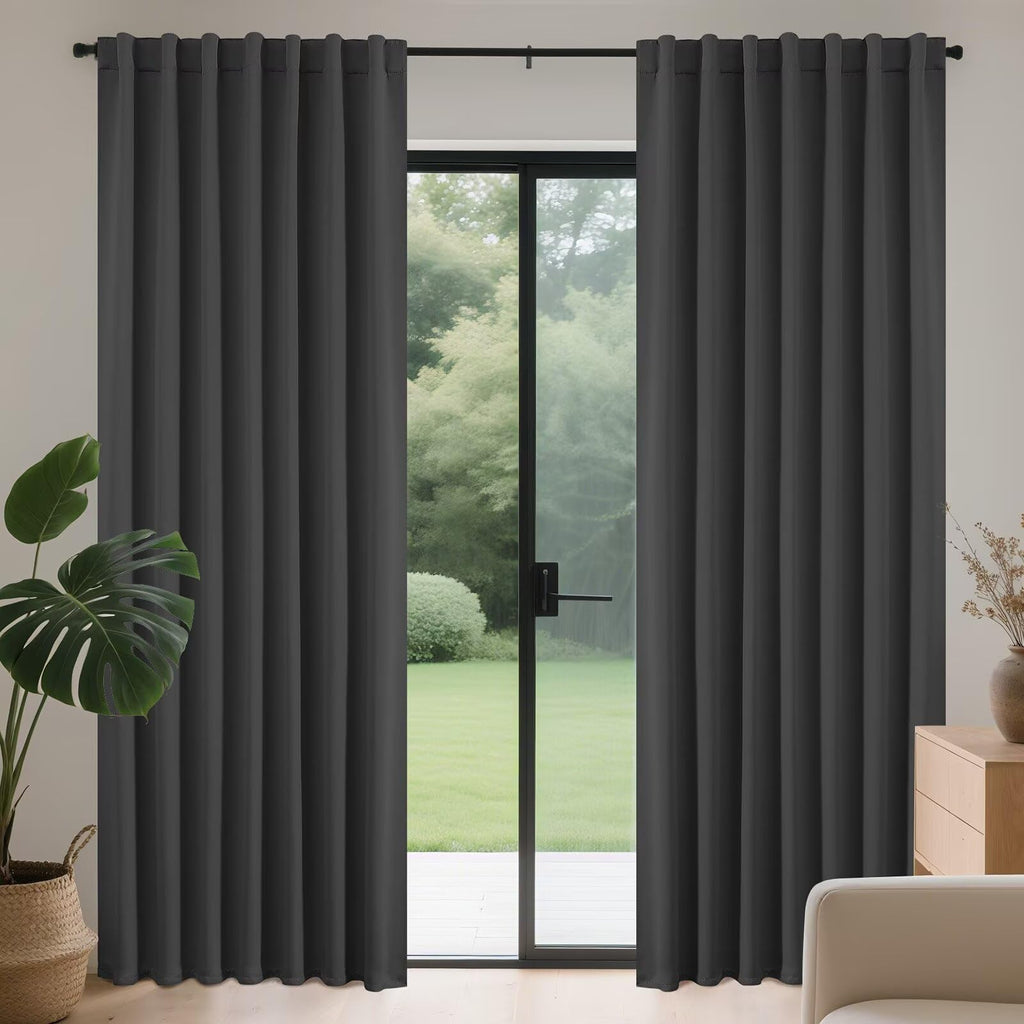 Joydeco Blackout Curtains 96 Inches Long, Thermal Insulated Black Out Curtains 2 Panels Set for Bedroom, Room Darkening Drapes for Living Room Window (W52 x L96 Inch, Navy Blue)