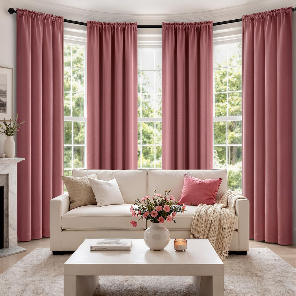 MIULEE Sage Green Blackout Curtains 63 Inch Length for Bedroom 4 Panels
