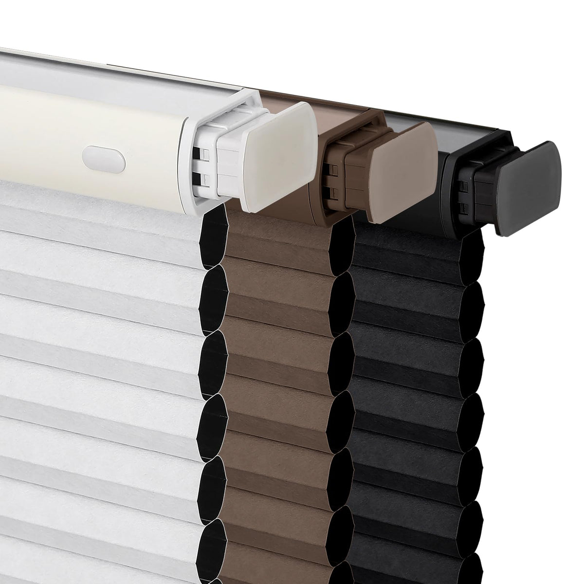 Joydeco No Drill Cordless Blackout Cellular Shades, 35" W x 64" H, Grey
