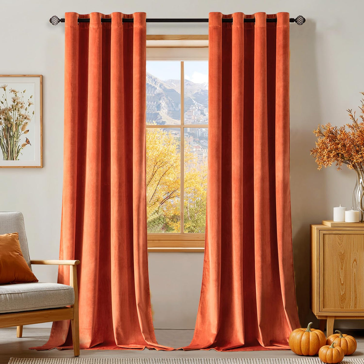 MIULEE Velvet Blackout Curtains Olive Green 52 x 96 Inch Length 2 Panels