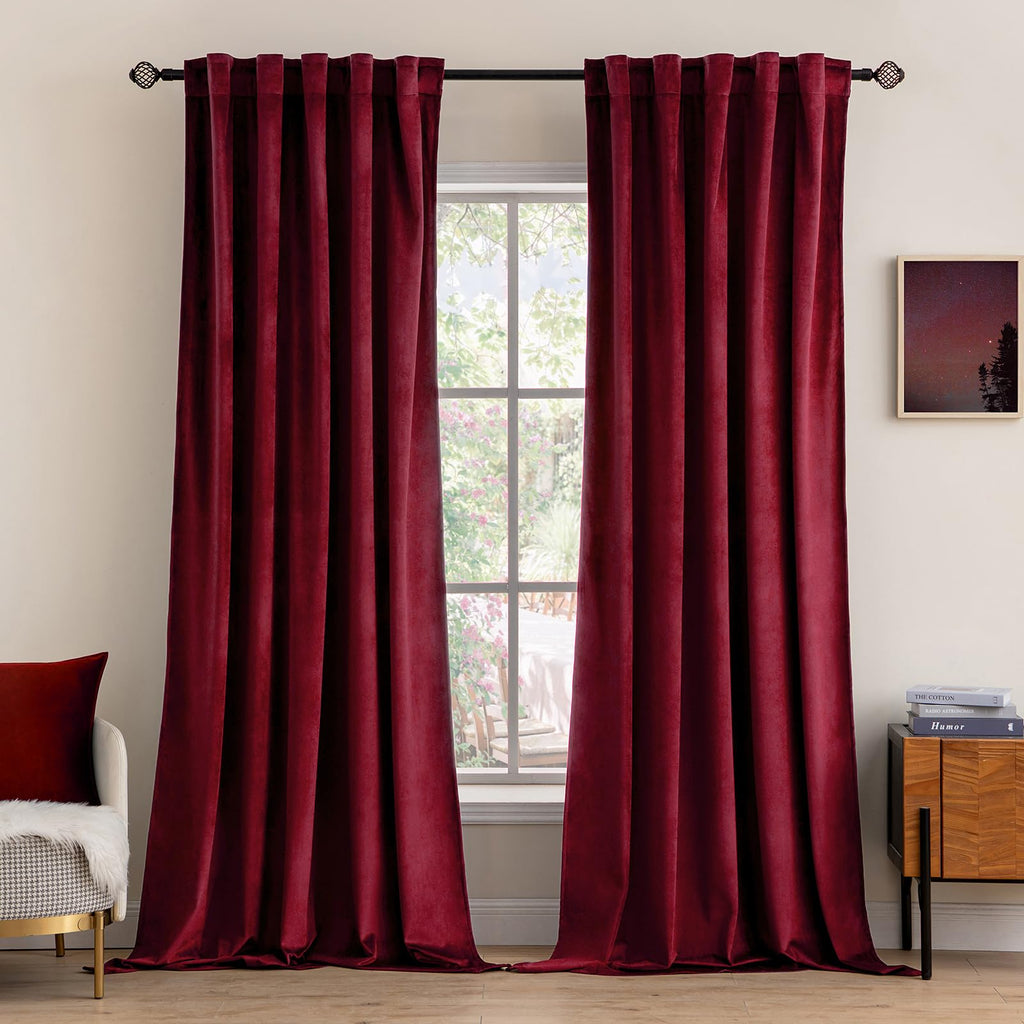 MIULEE Gold Velvet Curtains 52x84 inches Luxury Blackout Curtains