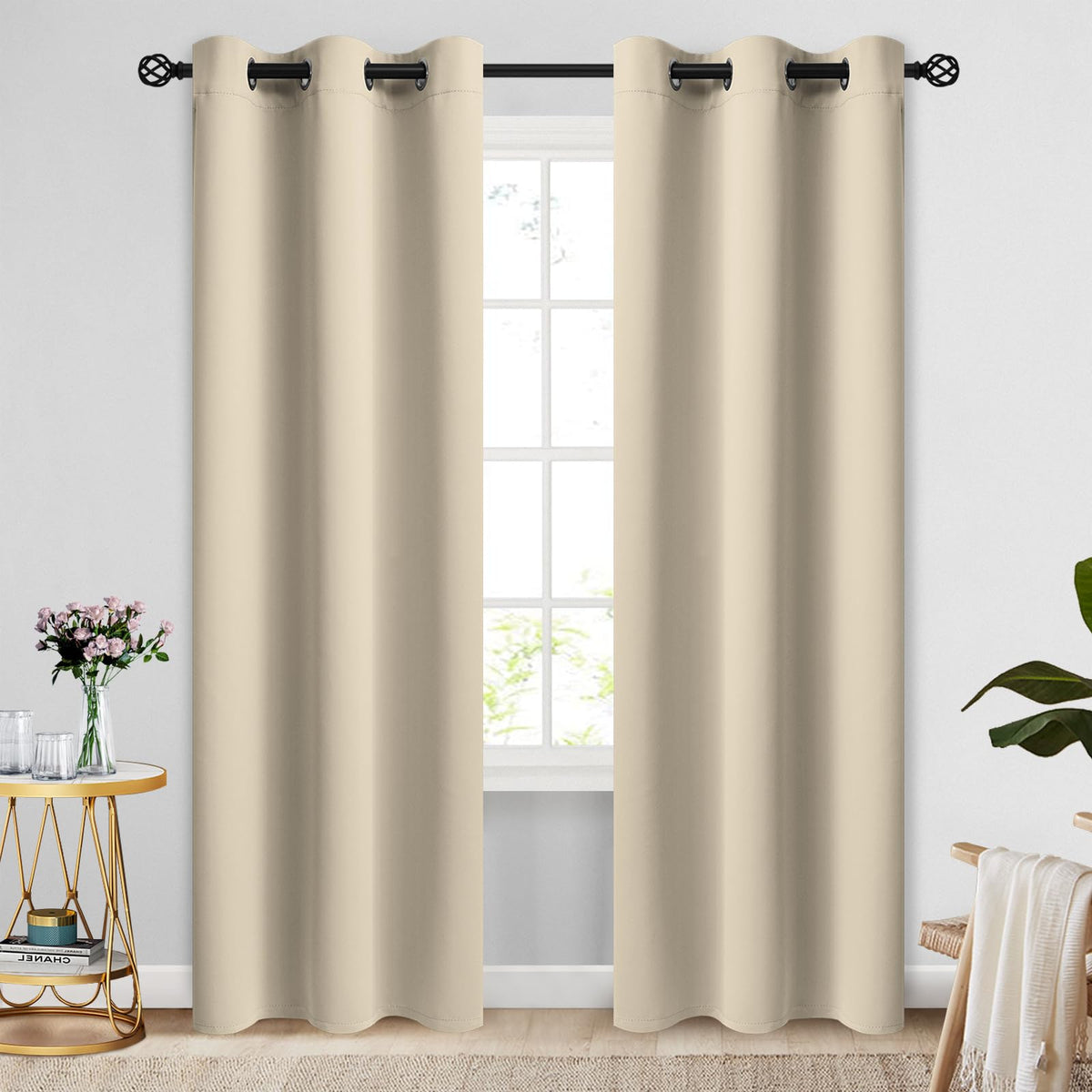 COSVIYA Grommet Blackout Room Darkening Navy Blue Curtains 84 inch Length