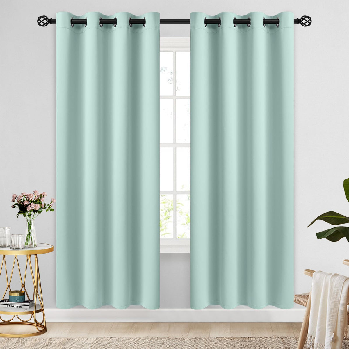 COSVIYA Grommet Blackout Room Darkening Navy Blue Curtains 84 inch Length