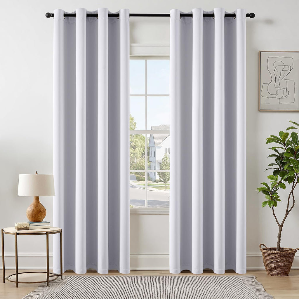 MIULEE Olive Blackout Bedroom Curtains Drapes 84 Inch Long 52"x84"