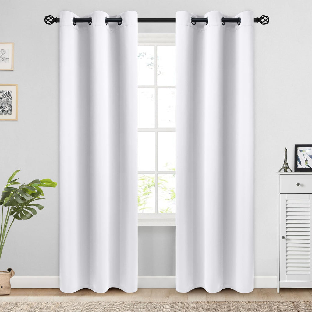 COSVIYA Grommet Blackout Room Darkening Navy Blue Curtains 84 inch Length