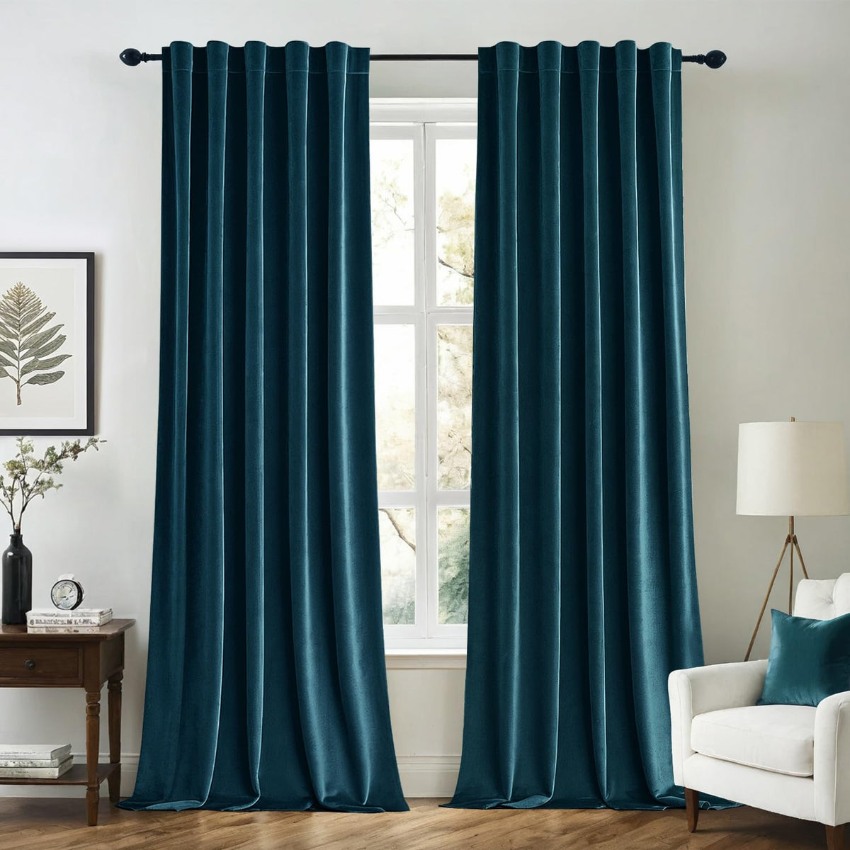 MIULEE Gold Velvet Curtains 52x84 inches Luxury Blackout Curtains