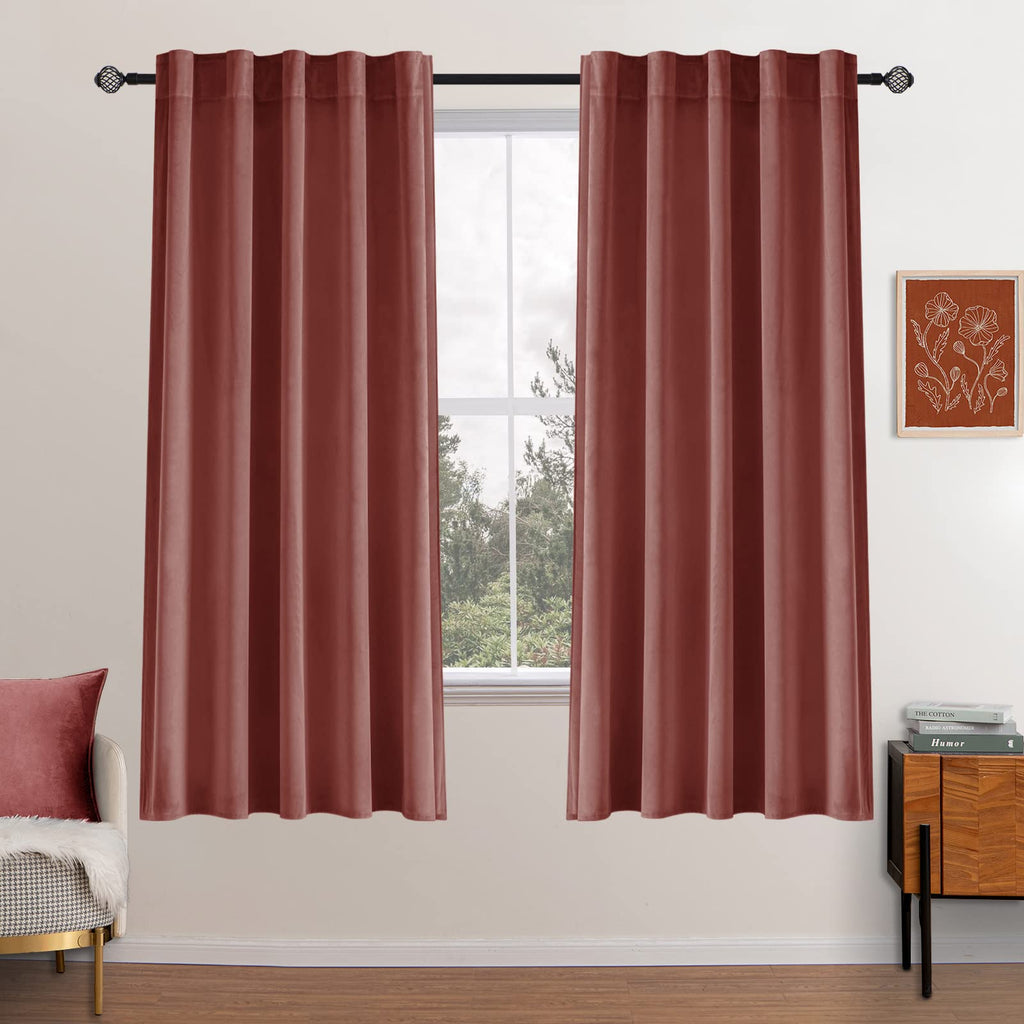 MIULEE Gold Velvet Curtains 52x84 inches Luxury Blackout Curtains