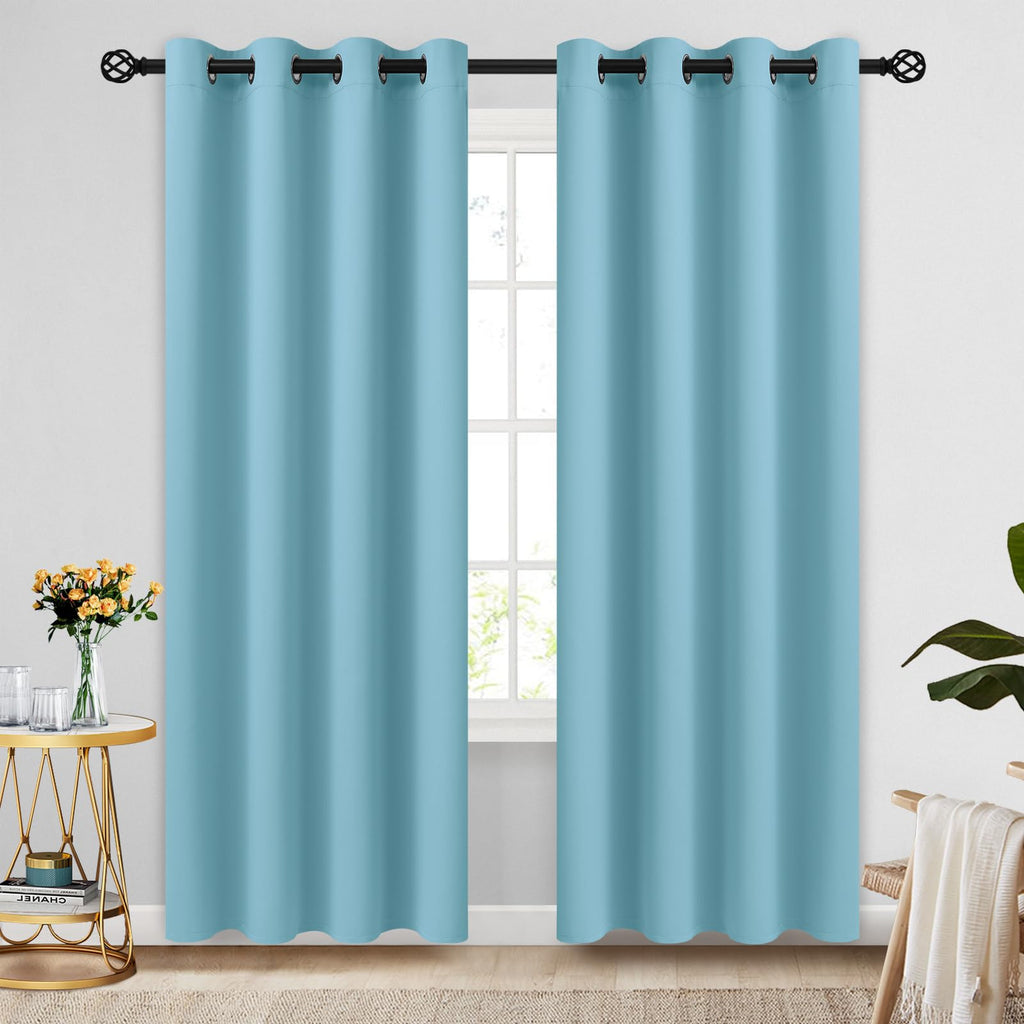COSVIYA Grommet Blackout Room Darkening Navy Blue Curtains 84 inch Length