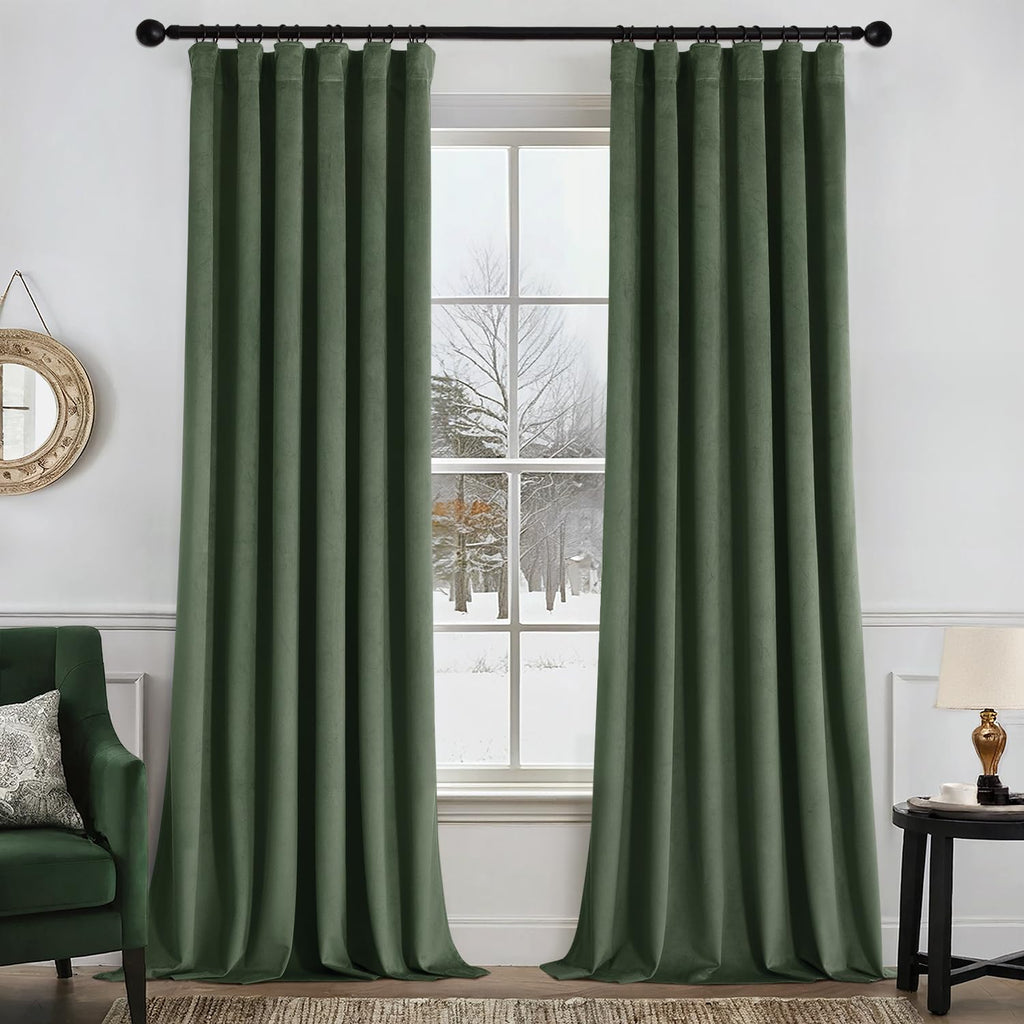 MIULEE Gold Velvet Curtains 52x84 inches Luxury Blackout Curtains