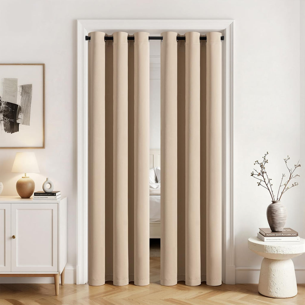 MIULEE Olive Blackout Bedroom Curtains Drapes 84 Inch Long 52"x84"