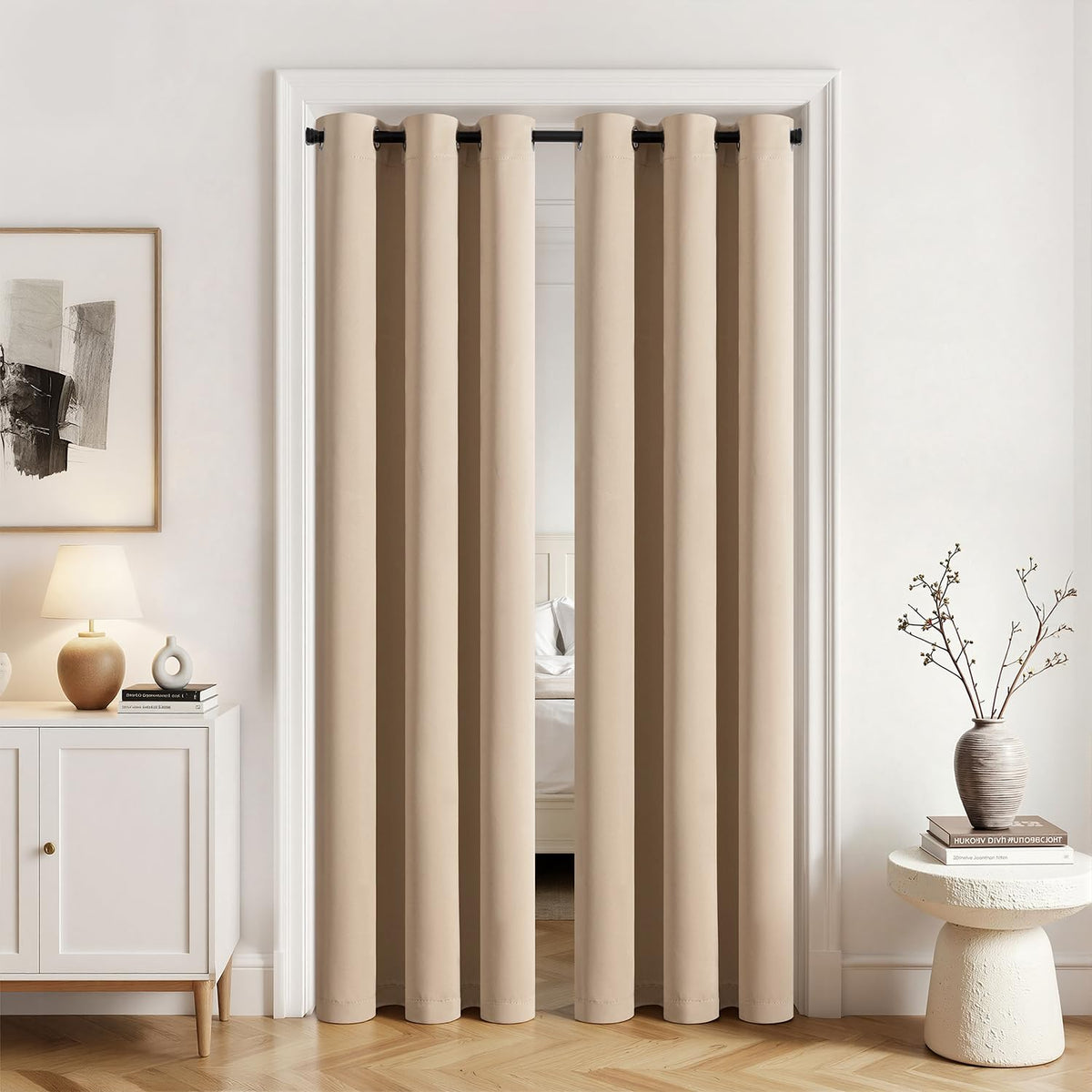 MIULEE Olive Blackout Bedroom Curtains Drapes 84 Inch Long 52"x84"