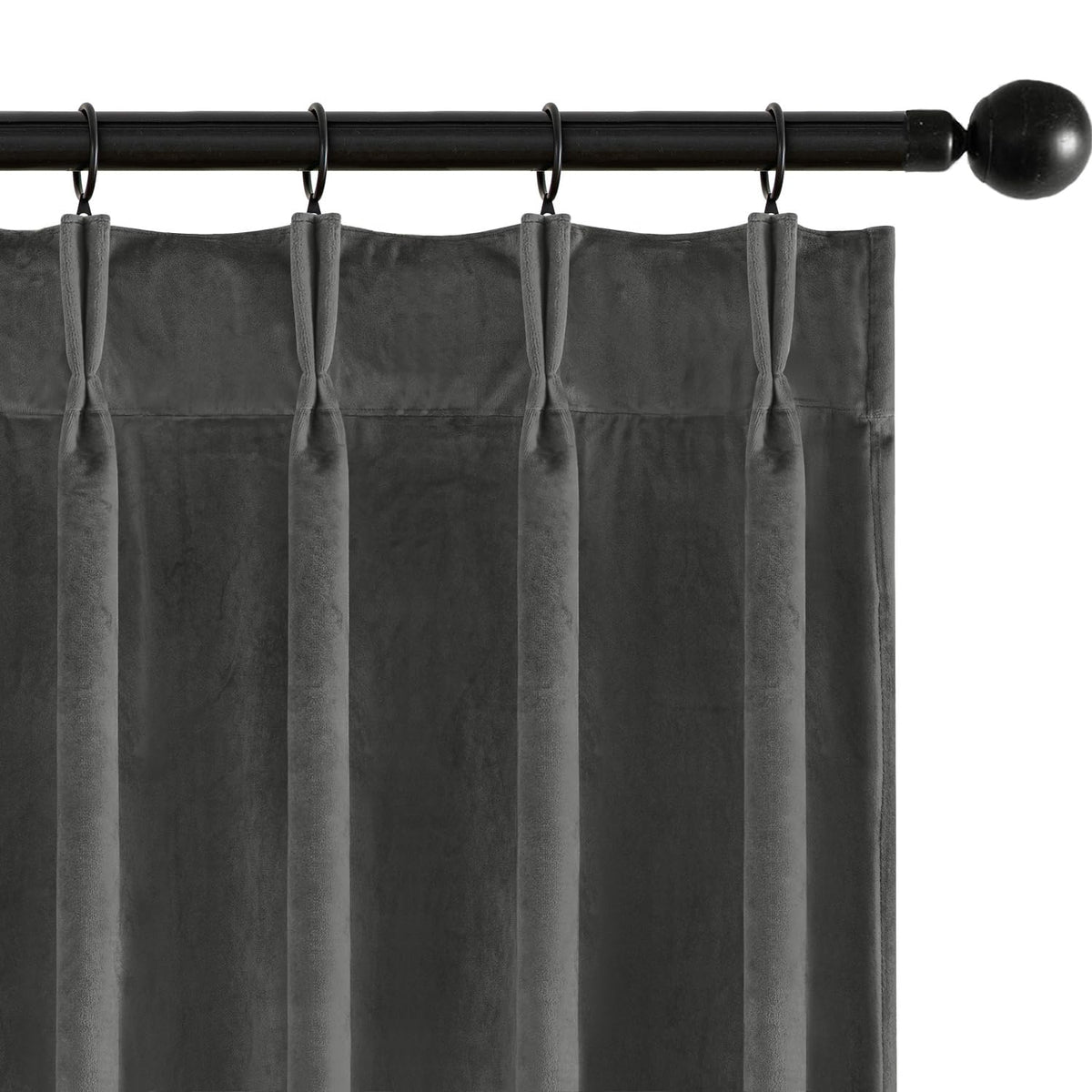 MIULEE Velvet Pinch Pleated Blackout Olive Green Curtains 40x96 Inches