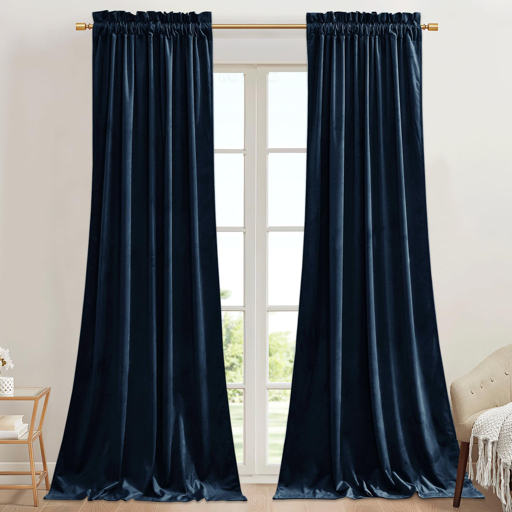 StangH Theater Red Velvet Curtains for Living Room Christmas Decor 2 Panels