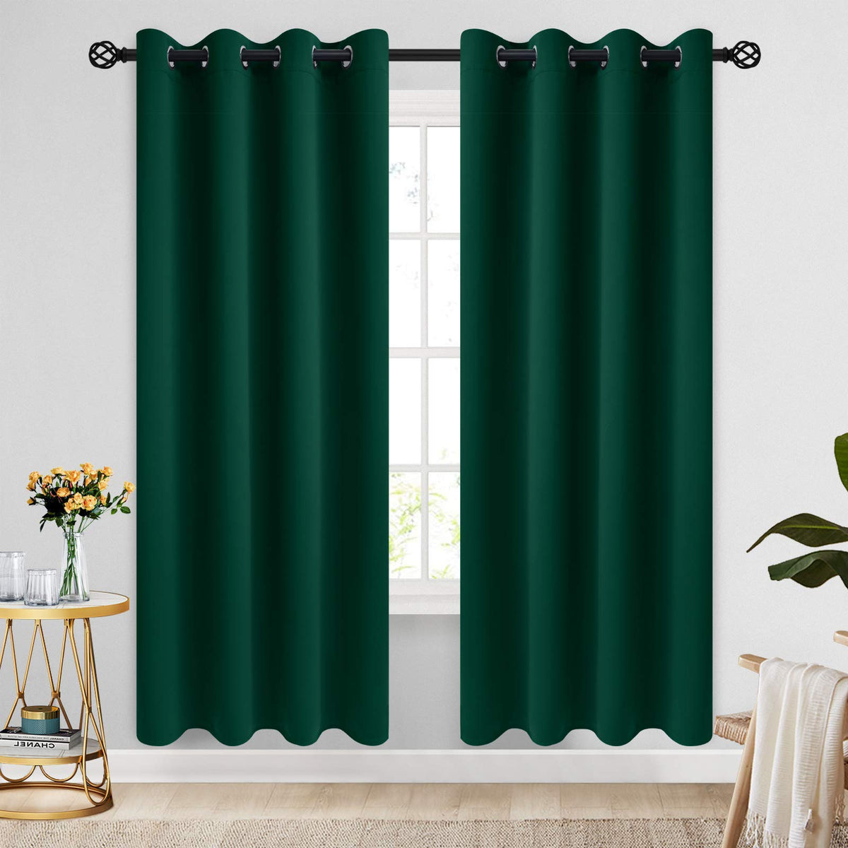 COSVIYA Grommet Blackout Room Darkening Navy Blue Curtains 84 inch Length