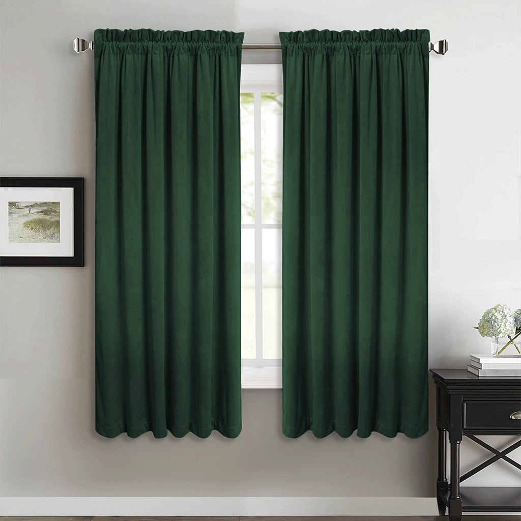 StangH Theater Red Velvet Curtains for Living Room Christmas Decor 2 Panels