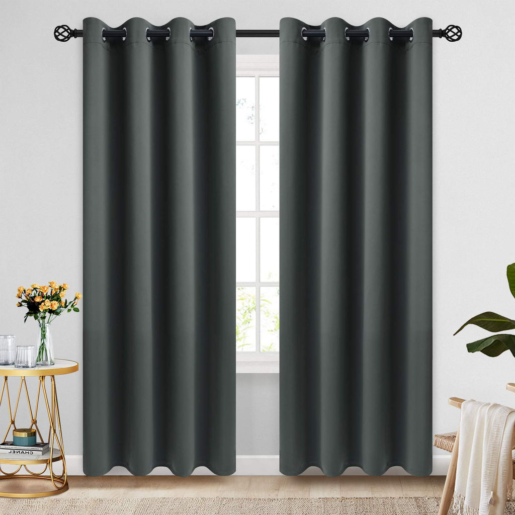 COSVIYA Grommet Blackout Room Darkening Navy Blue Curtains 84 inch Length