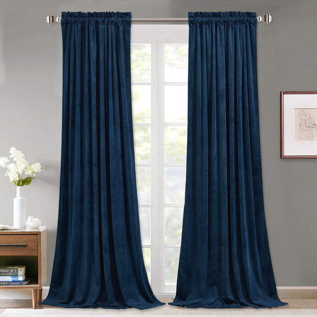 StangH Theater Red Velvet Curtains for Living Room Christmas Decor 2 Panels