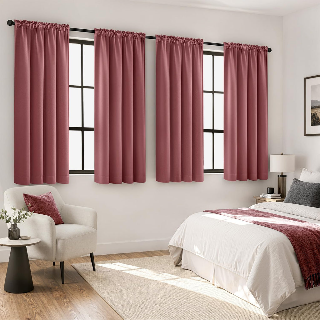 MIULEE Sage Green Blackout Curtains 63 Inch Length for Bedroom 4 Panels