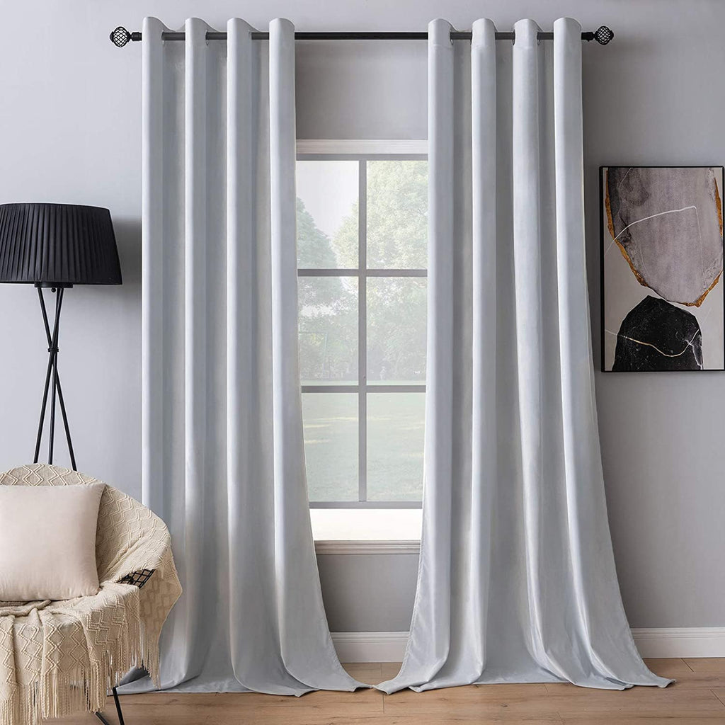 MIULEE Velvet Blackout Curtains Olive Green 52 x 96 Inch Length 2 Panels