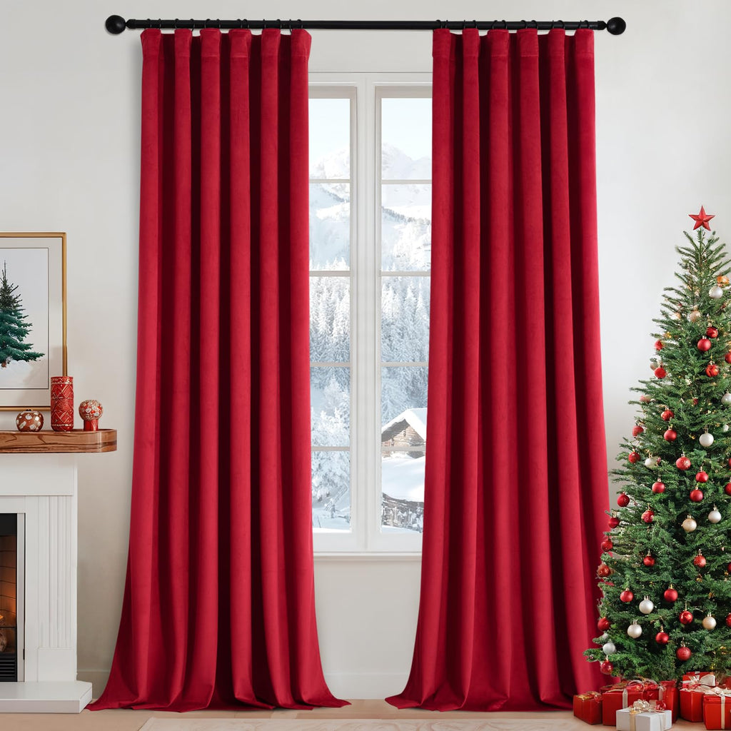 MIULEE Gold Velvet Curtains 52x84 inches Luxury Blackout Curtains