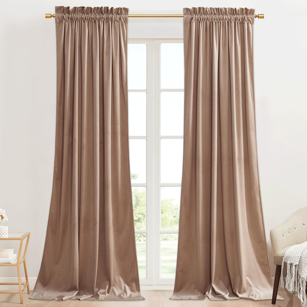 StangH Theater Red Velvet Curtains for Living Room Christmas Decor 2 Panels