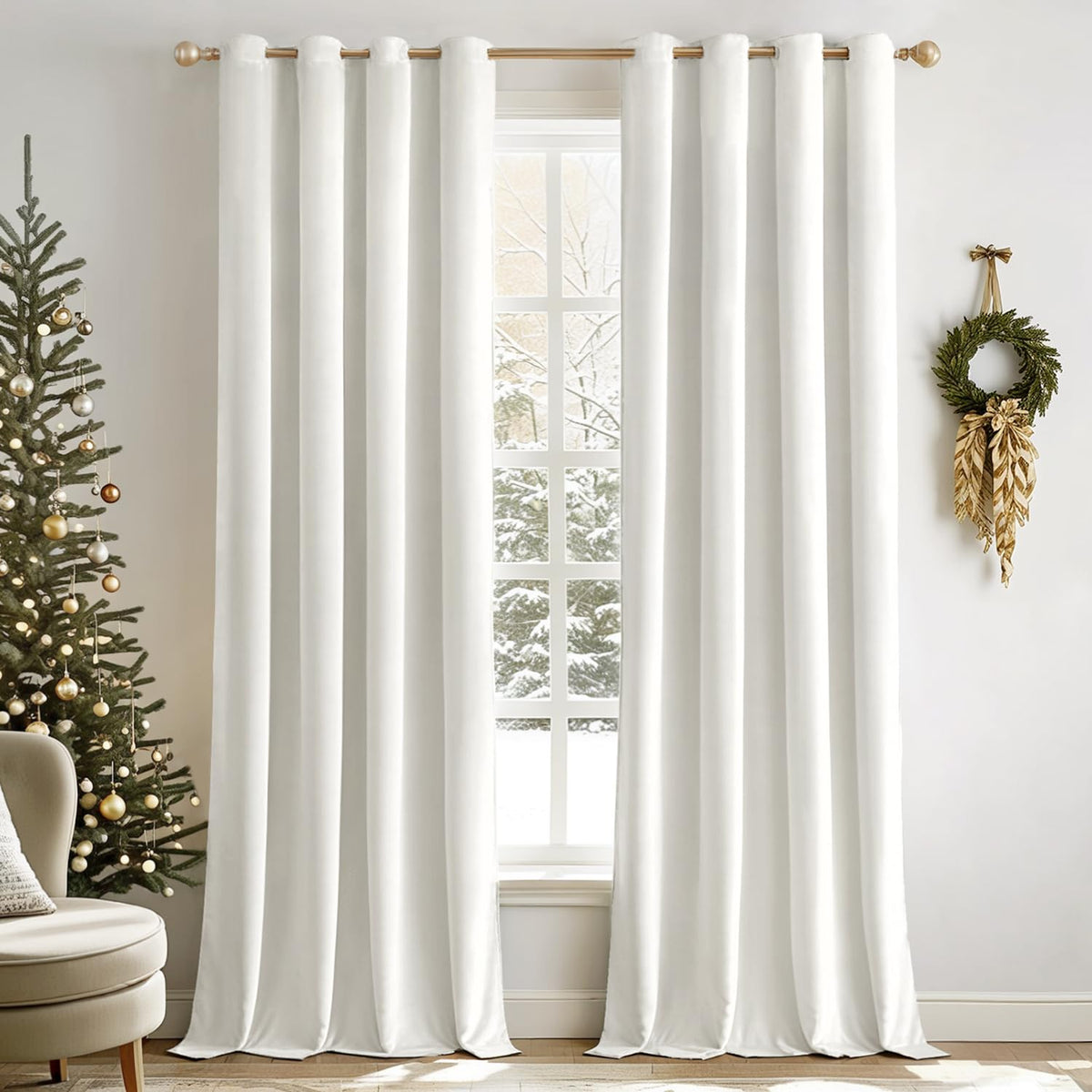 MIULEE Velvet Blackout Curtains Olive Green 52 x 96 Inch Length 2 Panels
