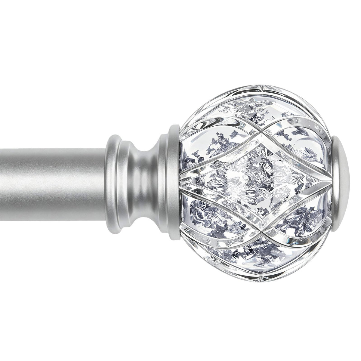 KAMANINA Silver Curtain Rods for Windows 72-144 Inch Heavy Duty Drapery Rod