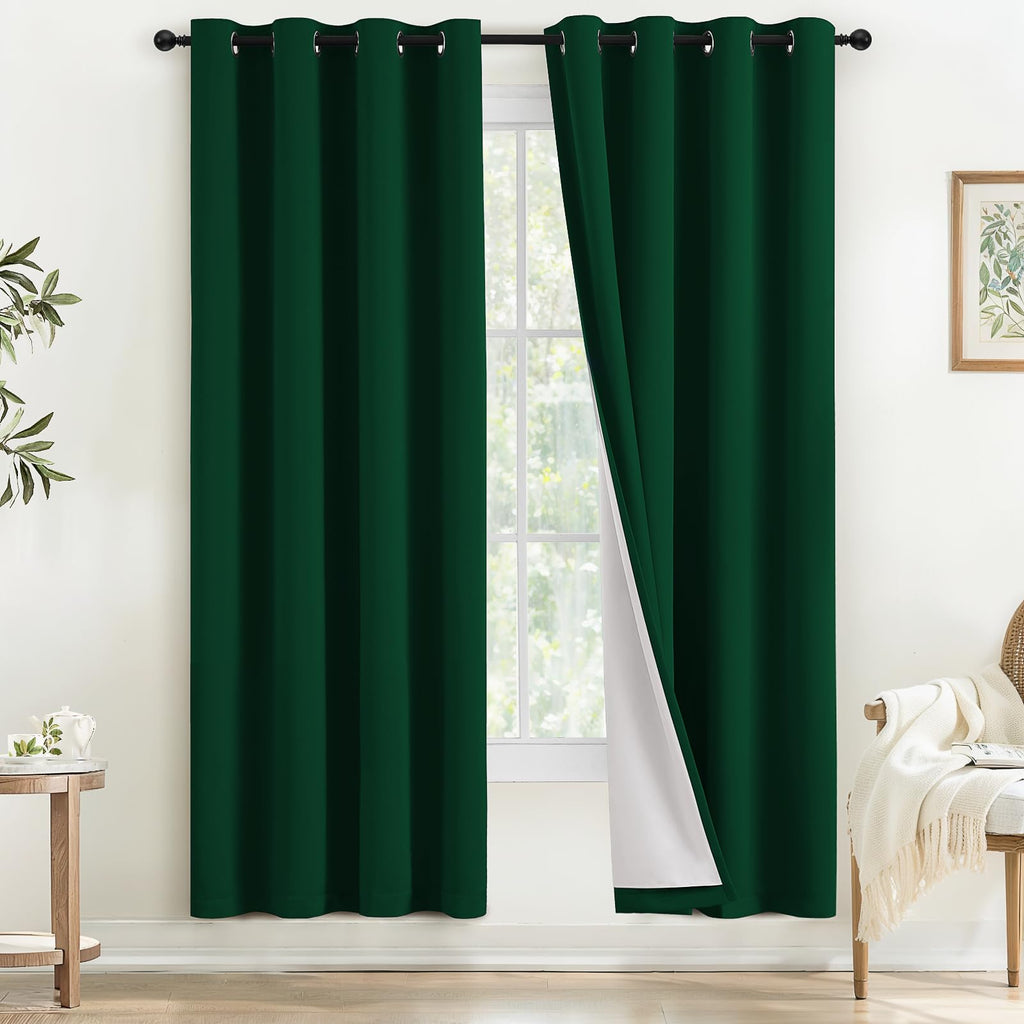COSVIYA Grommet Blackout Room Darkening Navy Blue Curtains 84 inch Length