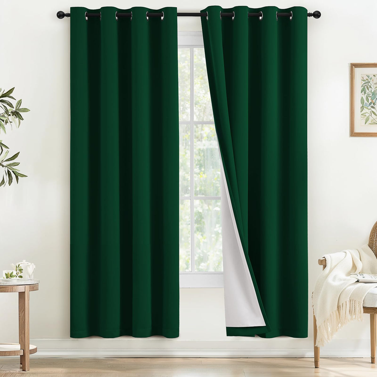 COSVIYA Grommet Blackout Room Darkening Navy Blue Curtains 84 inch Length