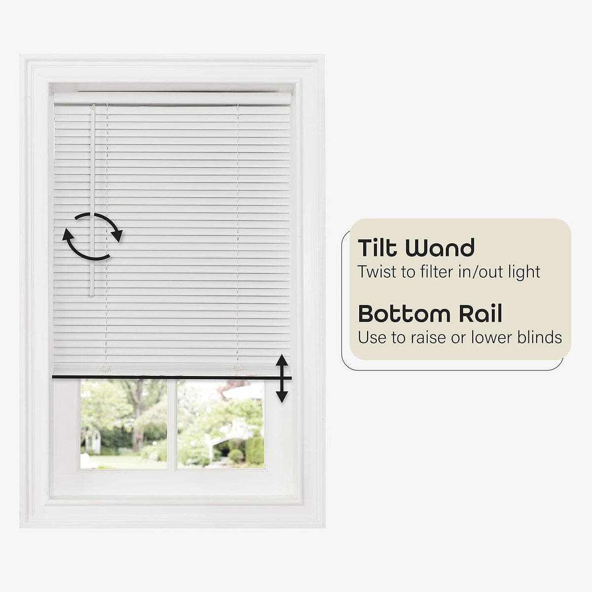 Cordless Room Darkening Mini Blind, 31 x 64 in, Pearl White