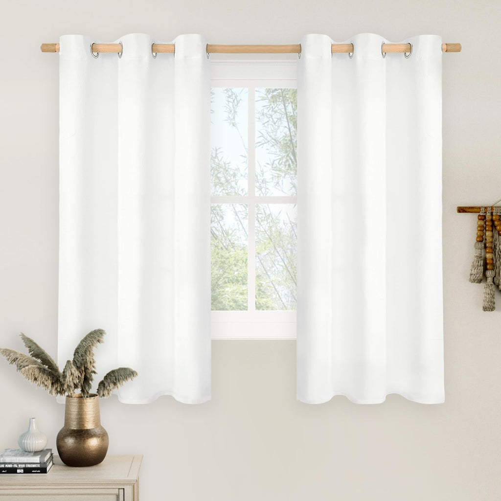 LAMIT 90 Inch Long Oatmeal Linen Curtains for Living Room 2 Panels