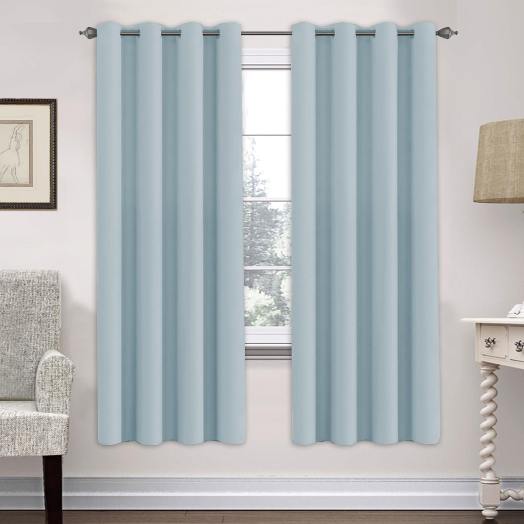 H.VERSAILTEX Blackout Curtains for Bedroom Thermal Insulated Room Darkening Living Room Curtains 63 Inch Long Grommet Privacy Protection Window Curtain Panels/Drapes for Nursery,2 Panels,Ivory/Cream