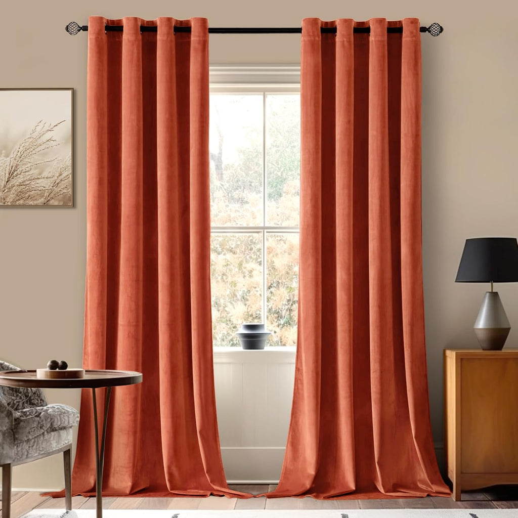 MIULEE Velvet Blackout Curtains Olive Green 52 x 96 Inch Length 2 Panels
