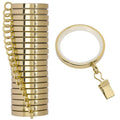 20 Pack Premium Easy Glide Curtain Rings with Clips, Metal Drapery Rings with Silent Nylon Inserts, 2 inch Diameter (1-5/8 inch Inside Diameter) Gold Curtain Rod Clips & Rings for Windows