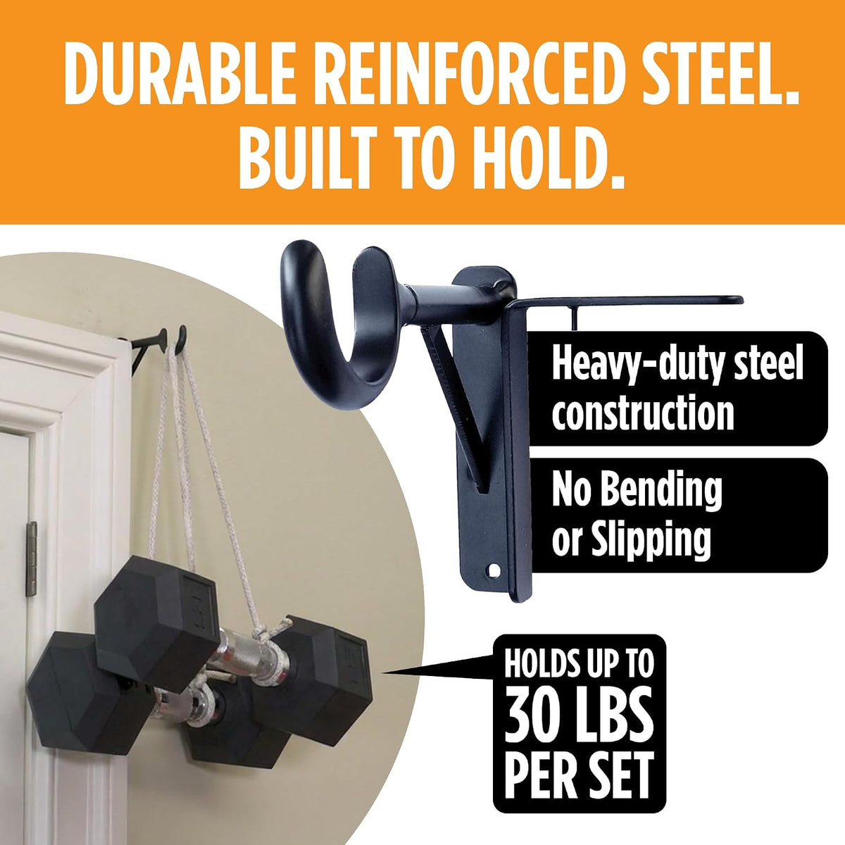 Spark Innovators Tap Curtain Rod Bracket, Bronze, Set of 2 – No Drill Curtain Rod Brackets, Damage-Free, Easy to Install | Fits 1.25" Rods, Holds up to 30 lbs, As Seen on TV – Great Gift Idea for Moms