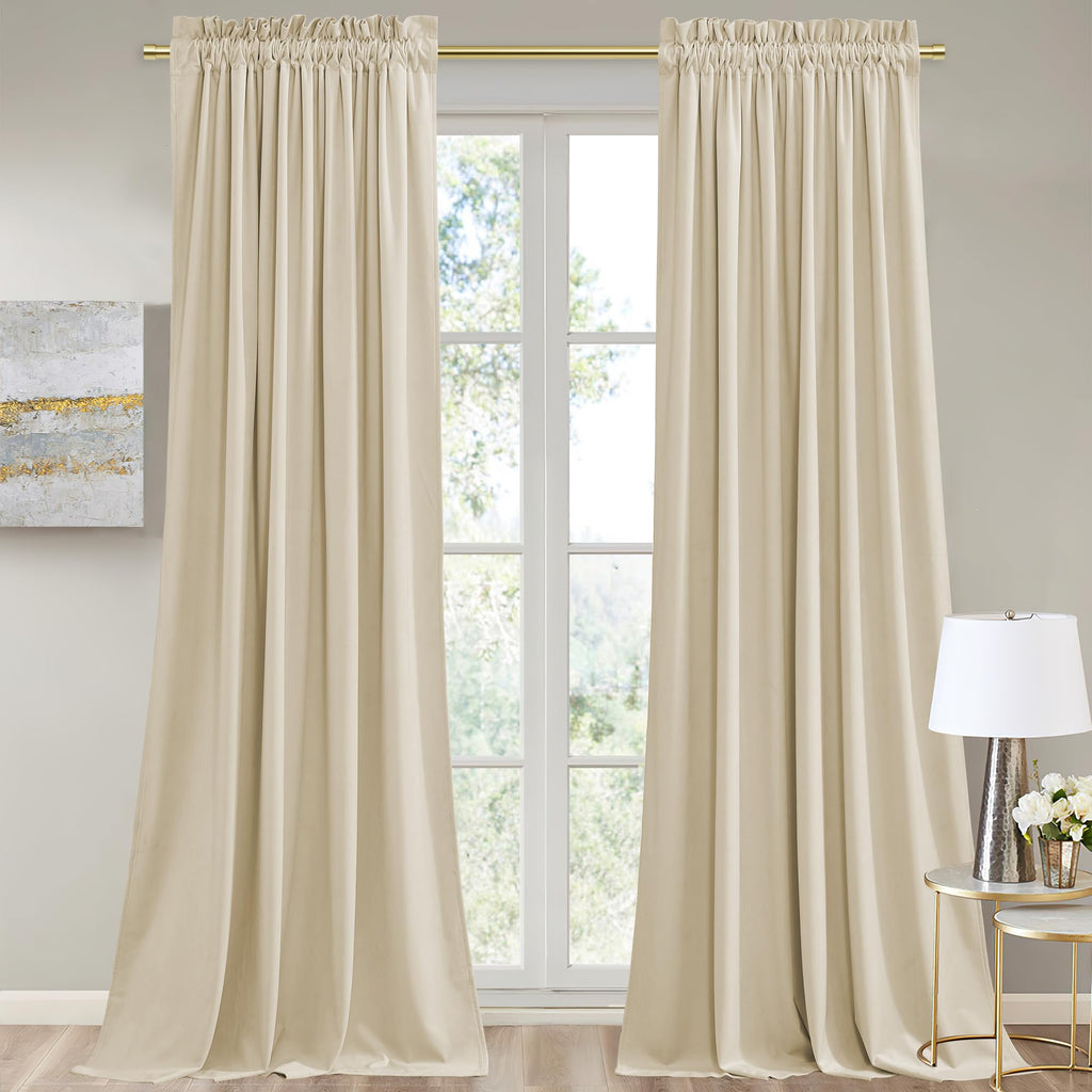 StangH Theater Red Velvet Curtains for Living Room Christmas Decor 2 Panels