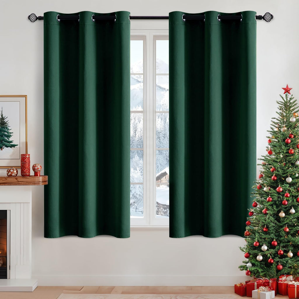 MIULEE Olive Blackout Bedroom Curtains Drapes 84 Inch Long 52"x84"