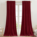 StangH Theater Red Velvet Curtains for Living Room Christmas Decor 2 Panels