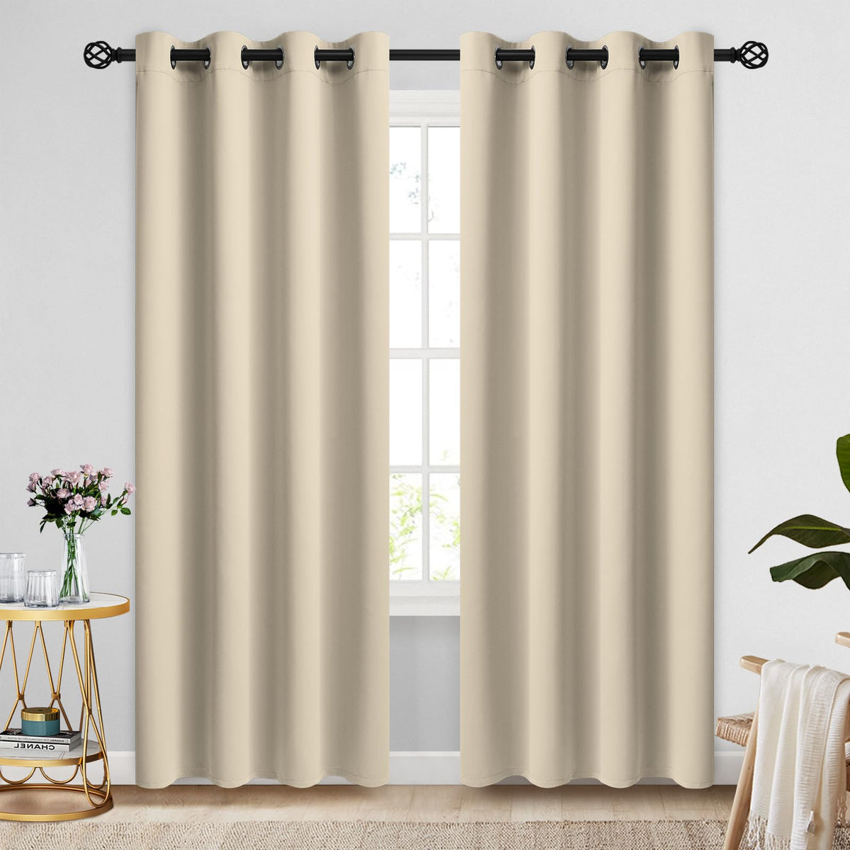 COSVIYA Grommet Blackout Room Darkening Navy Blue Curtains 84 inch Length