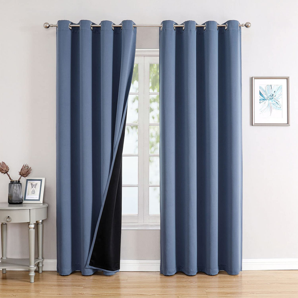 ChrisDowa 100% Blackout Curtains for Bedroom 63 Inches Long 2 Panels Set