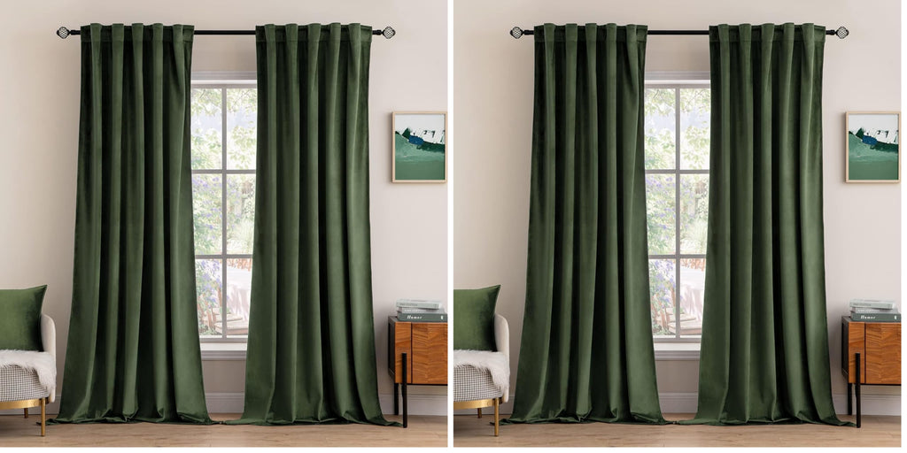 MIULEE Gold Velvet Curtains 52x84 inches Luxury Blackout Curtains